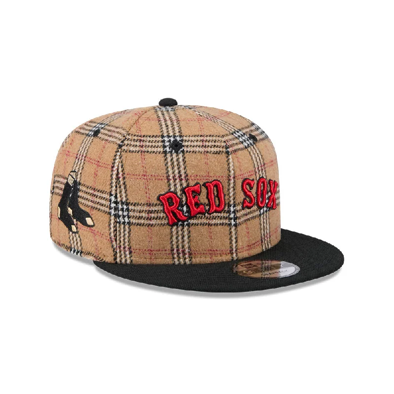 Boston Red Sox MLB Tan Tartan 9FIFTY Snapback