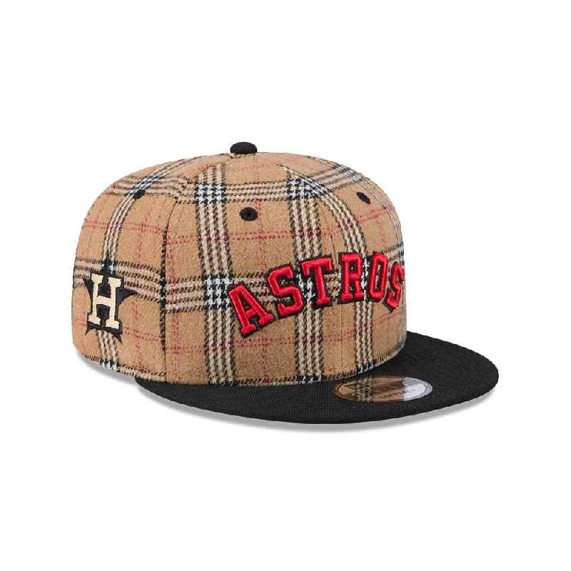 Houston Astros MLB Tan Tartan 9FIFTY Snapback