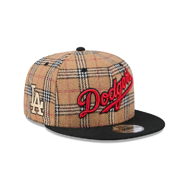 Los Angeles Dodgers MLB Tan Tartan 9FIFTY Snapback