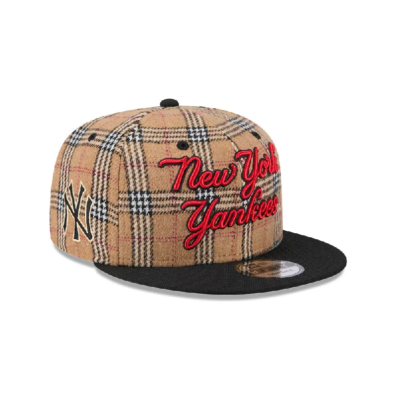 New York Yankees MLB Tan Tartan 9FIFTY Snapback