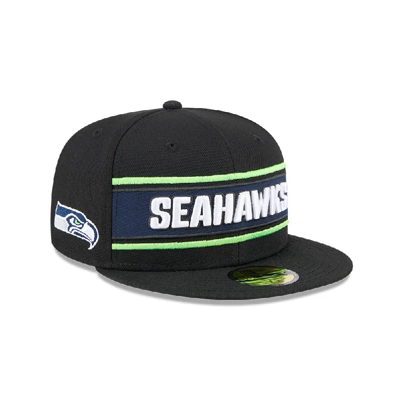 Seattle Seahawks NFL Sideline Black 2024 59FIFTY Cerrada