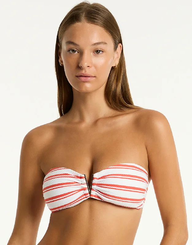 Biarritz V Bar Bandeau Bikini Top - Flame