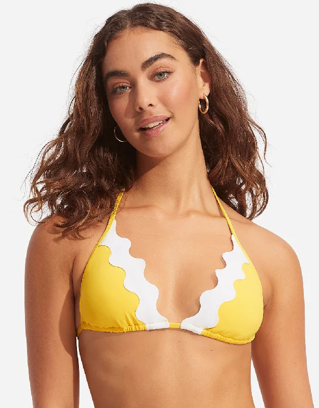 Gia Ric Rac Slide Tri Bikini Top - Citron