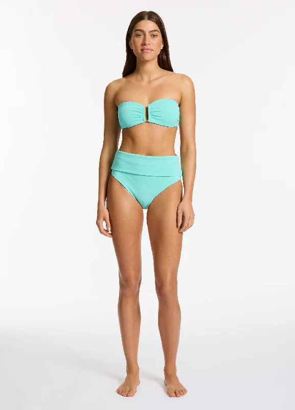 Isla Rib Fold Down High Waisted Bikini Bottom - Dolce