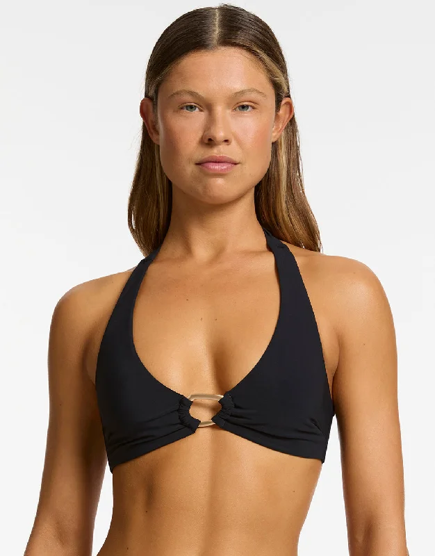 Jetset Lien Triangle Bikini Top - Black