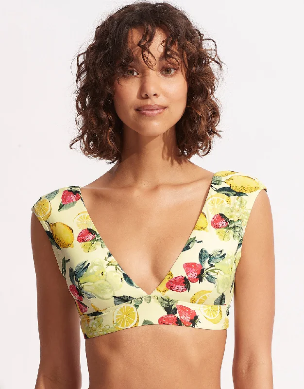 Lemoncello Cap Sleeve Bikini Top - Lemoncello