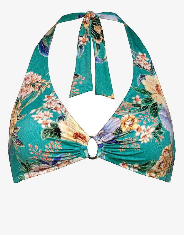 Pineapple Sea Halter Bikini Top - Tropical Breeze