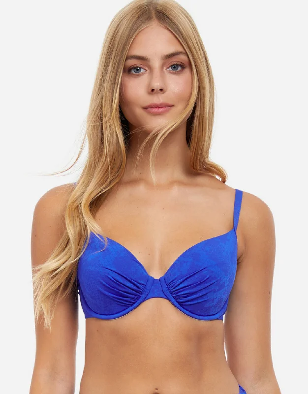 Profile Under My Skin Underwired D Cup Bikini Top - Royal Blue