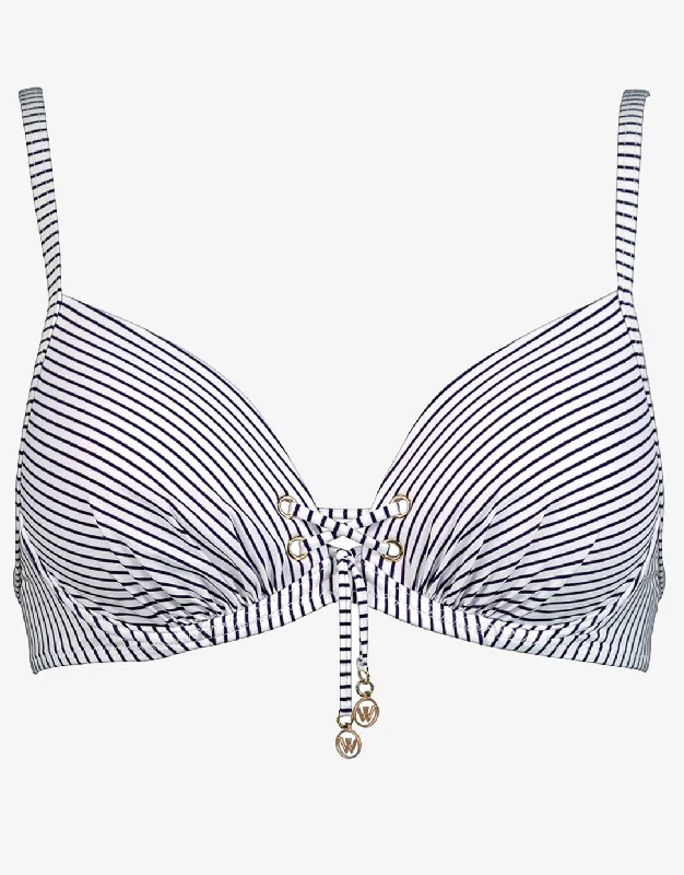 Strawberry Kiss Underwired Bikini Top - White Night Blue