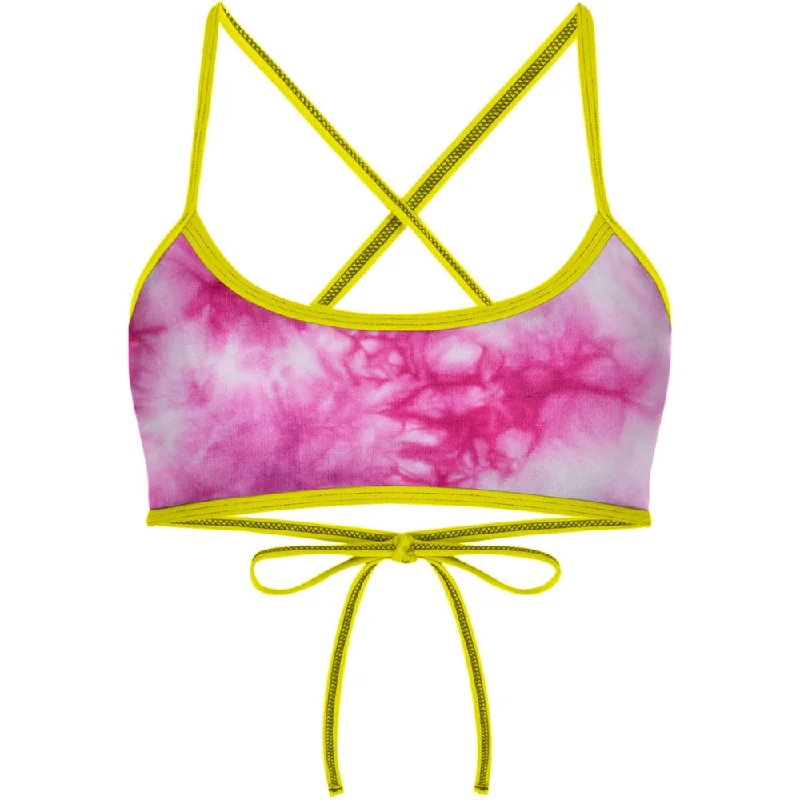 Tie Dye Pink  Ciara Tieback Bikini Top