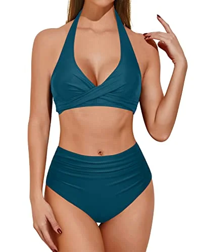 Tummy Control Bathing Suits for Women High Waisted Two Piece Bikini Sets