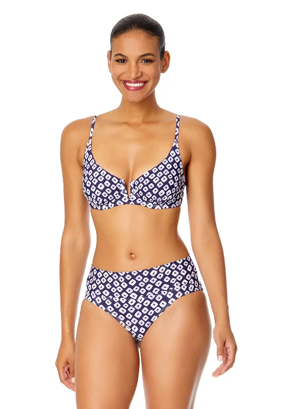 Women's Shibori Geo V Wire Underwire Bikini Swim Top