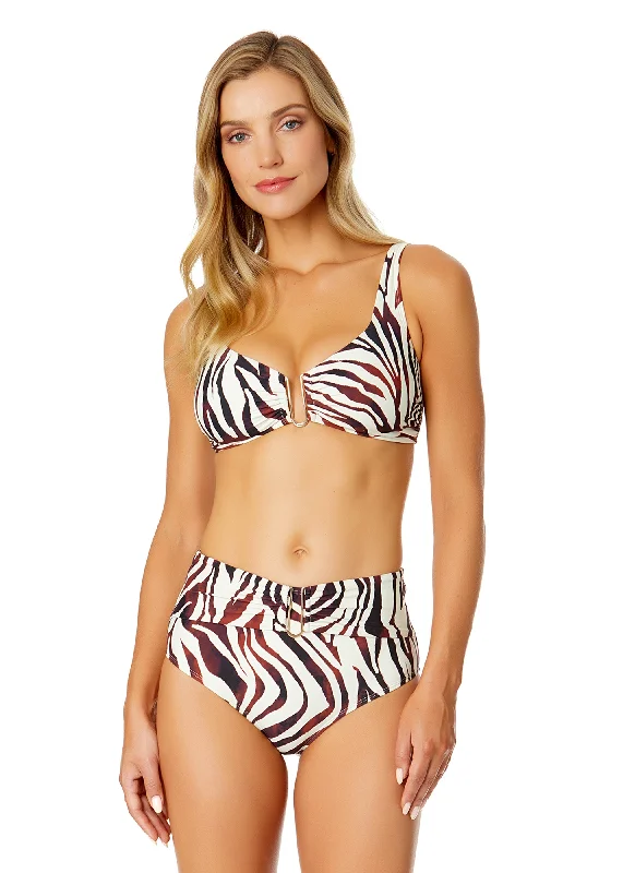 Women's Tiger Dance Ring Front Underwire Bikini Swim Top