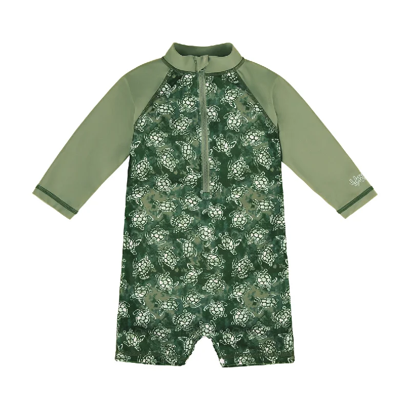 Baby Boy's Long Sleeve Swim Romper