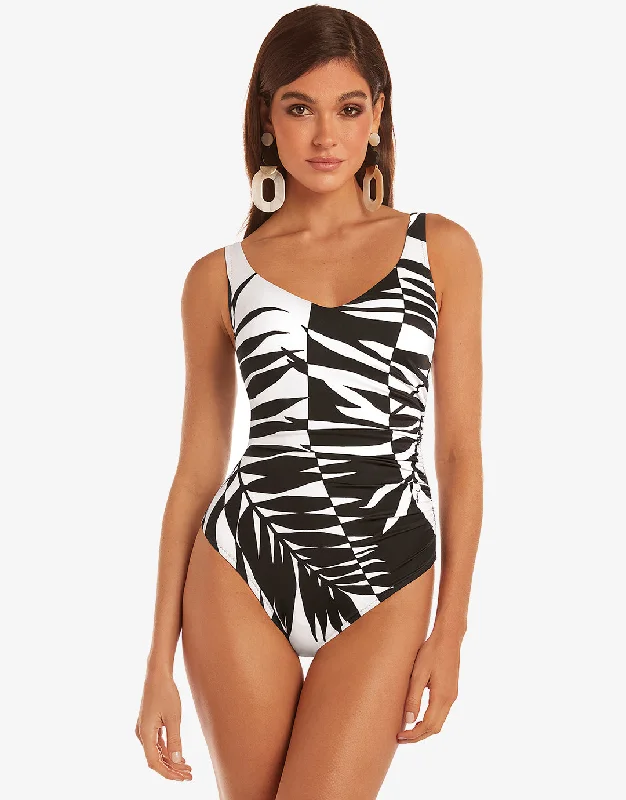 Black and White Soft Cup Swimsuit