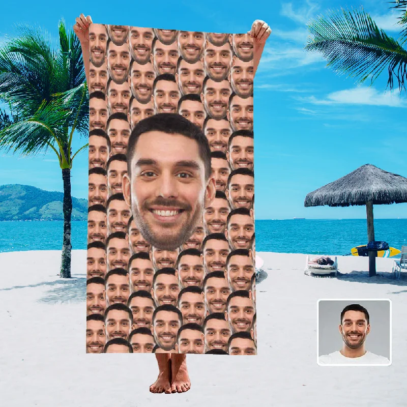 Custom Big Face Beach Towel Beach Party