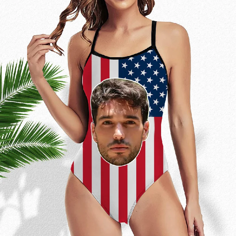 Custom Flag Big Face Swimsuit