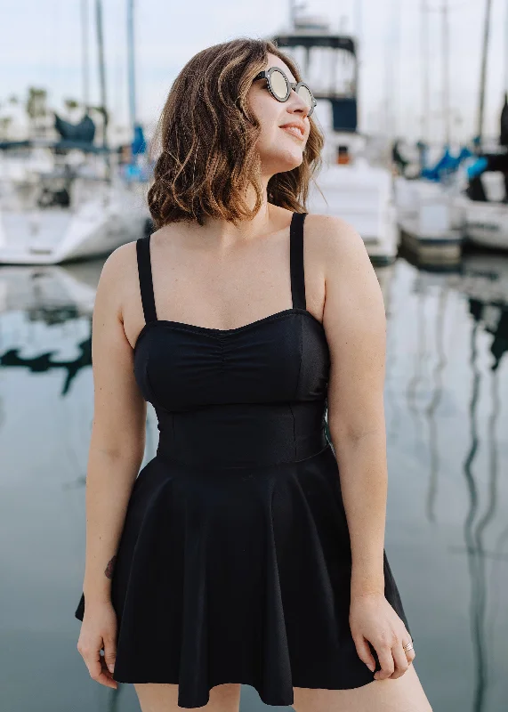 (underwire) emma swim dress in ebony