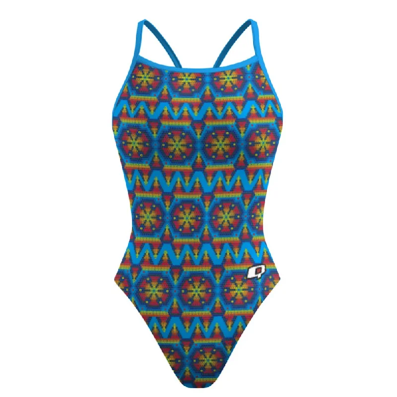 Folkart Skinny Strap Swimsuit