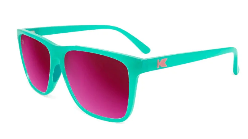 Knockaround Sunglasses | Fast Lanes Sport | Aquamarine / Fuchsia