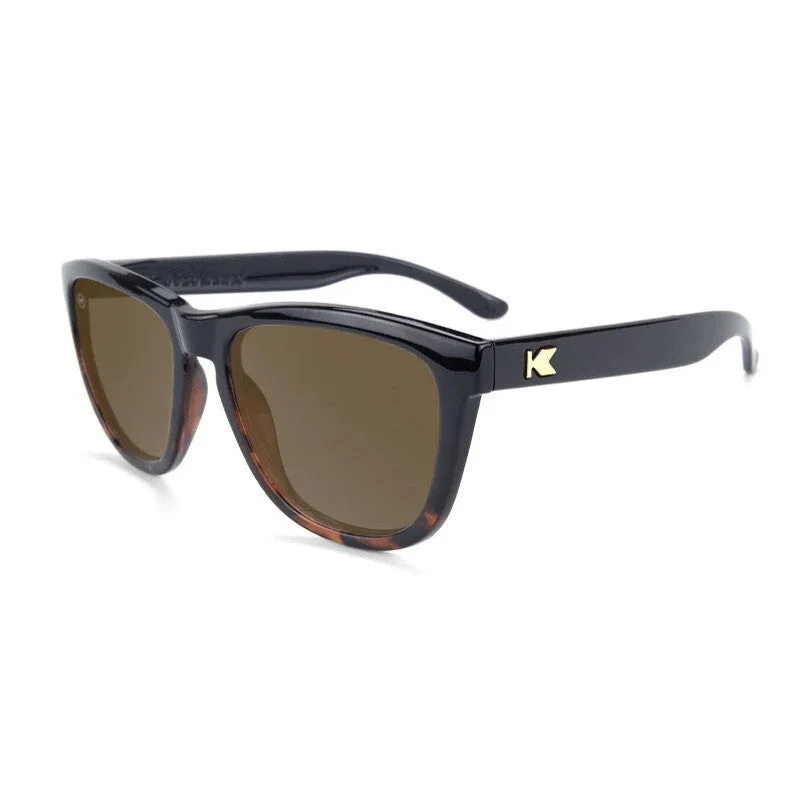 Knockaround Sunglasses | Premiums | Glossy Black and Tortoise Shell Fade / Amber