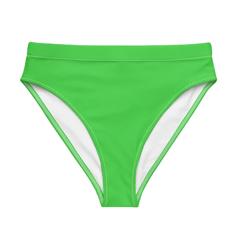 Lime Green High Waisted Bikini Swimsuit Bottom