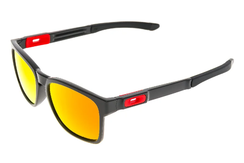 Oakley Catalyst Sunglasses Matte Black Frame Iridium Ruby Lens