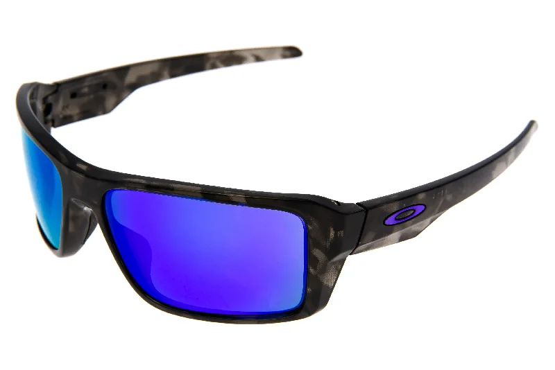 Oakley Double Edge Sunglasses Black Tortoise Frame Violet Iridium Lens