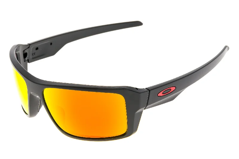 Oakley Double Edge Sunglasses Matte Black Frame Prizm Ruby Polarized