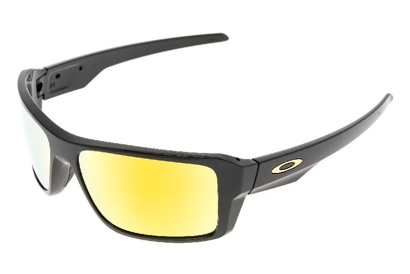 Oakley Double Edge Sunglasses Polished Black Frame 24k Iridium Lens