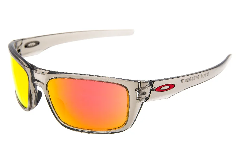 Oakley Drop Point Sunglasses Smoke/Clear Frame Ruby Iridium Lens