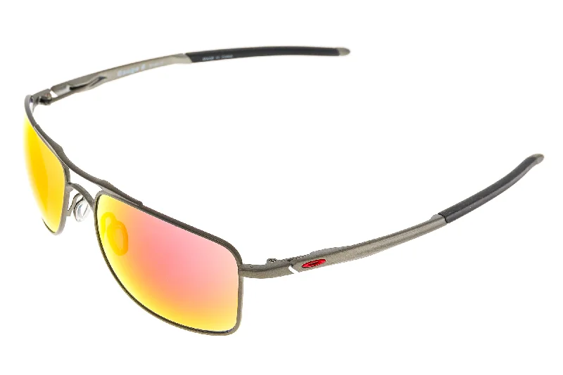 Oakley Gauge 8 Sunglasses Matte Gray Frame Iridium Ruby Lens