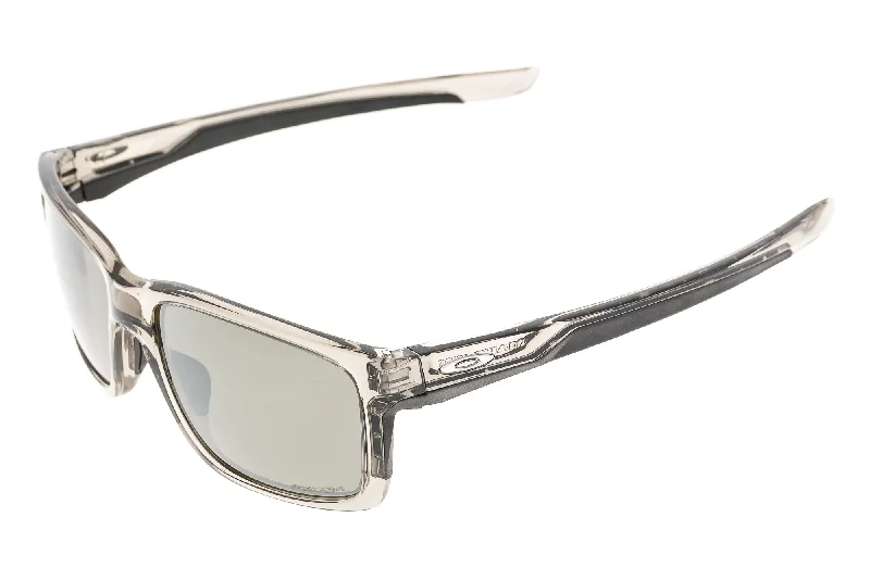 Oakley Mainlink Sunglasses Gray Clear Frame Prizm Silver Lens