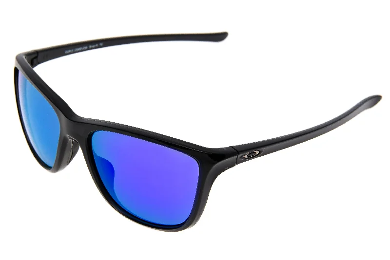 Oakley Reverie Sunglasses Polished Black Frame Violet Iridium Lens