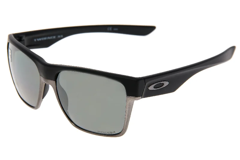 Oakley TwoFace XL Sunglasses Matte Black/Silver Frame Prizm Black Polarized Lens