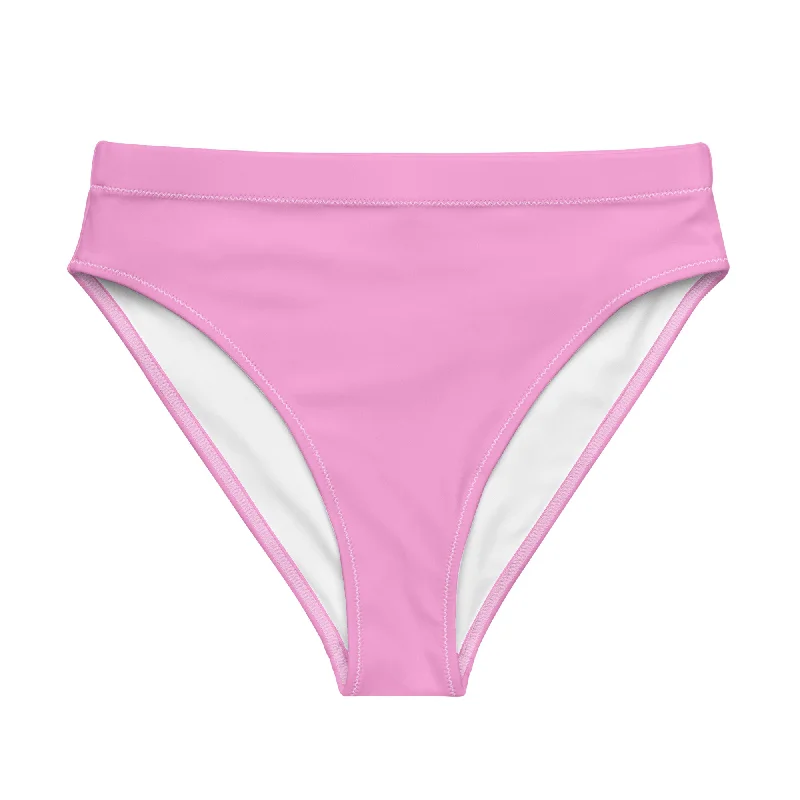 Pink High Waisted Bikini Swimsuit Bottom