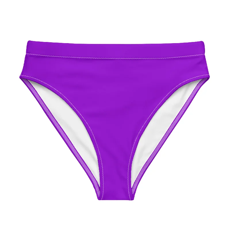 Purple High Waisted Bikini Bottom Swimsuit