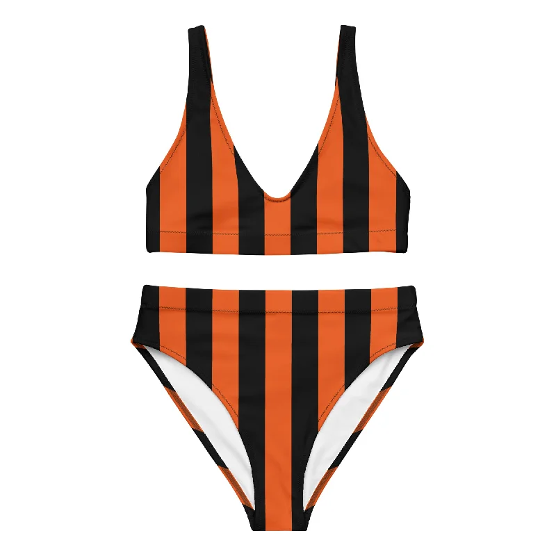 Recycled high-waisted bikini - Stripes