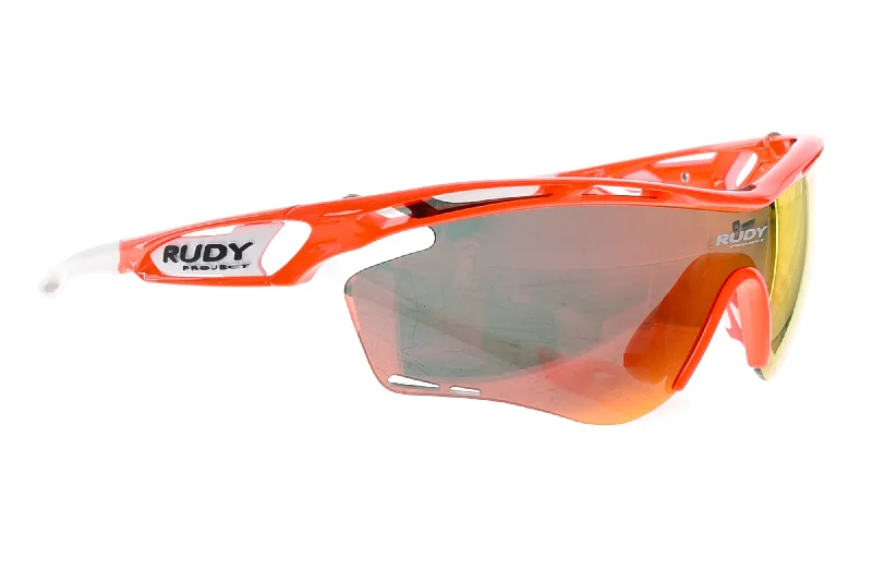 Rudy Project Tralyx LTD Cycling Sunglasses Red Fluo Frame Multi Ls Orange Lens