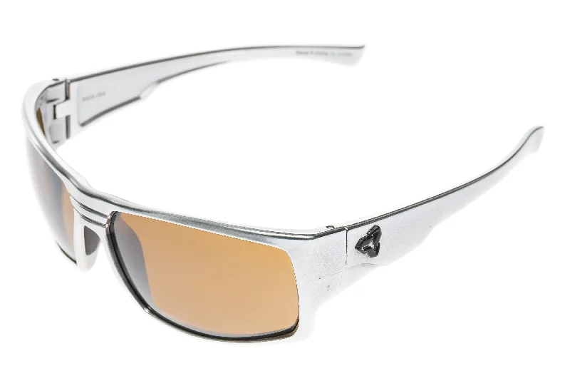 Ryder Thorn Sunglasses Silver Frame Brown Lens