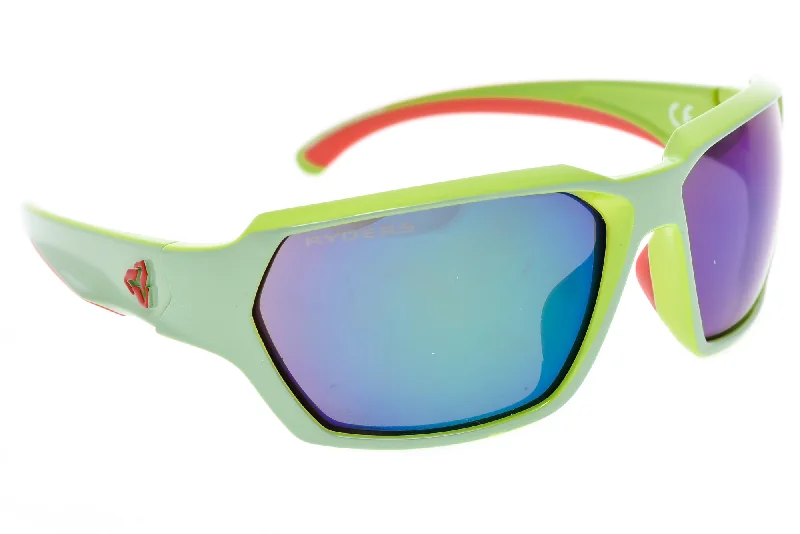 Ryders Eyewear Face Sunglasses Green/Red Frame Green Mirror Lens