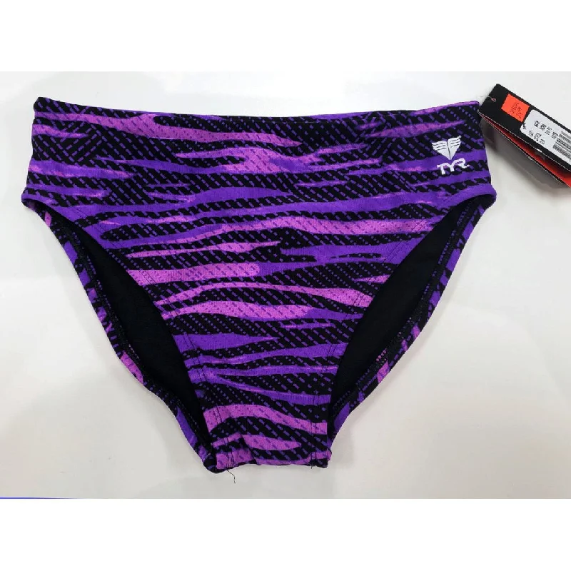 Tyr Boy's  Brief Racing Swimsuit Purple  Youth Size 14/28