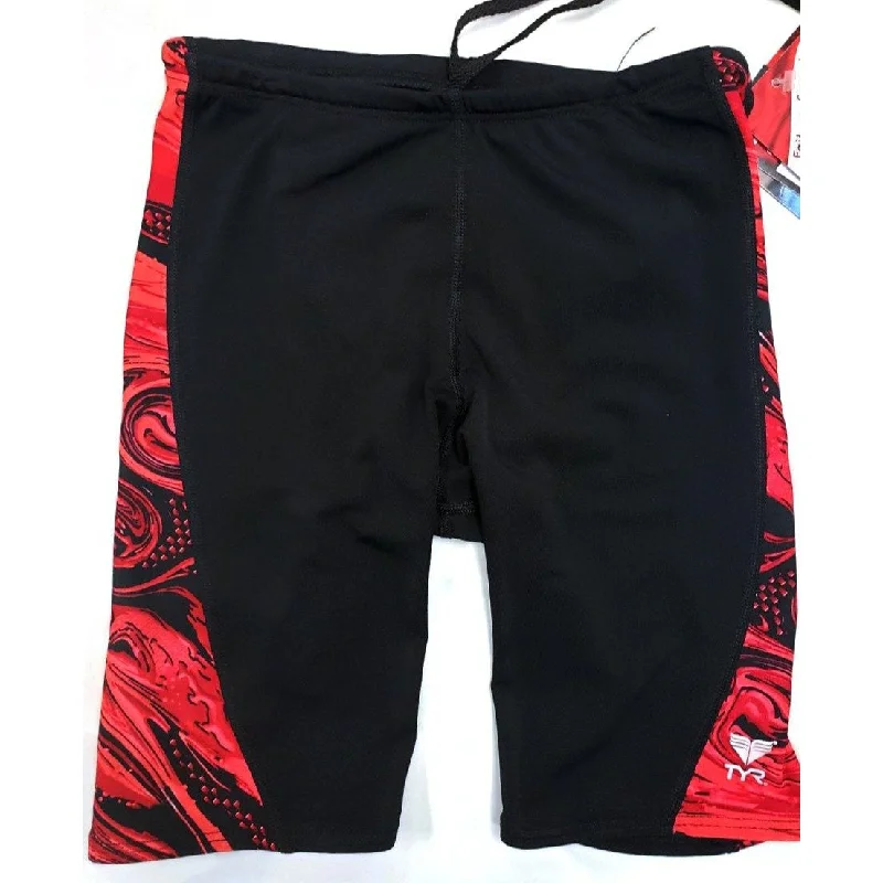 Tyr Boy's Jammer Swimsuit Black Red Youth Size 8 / 22